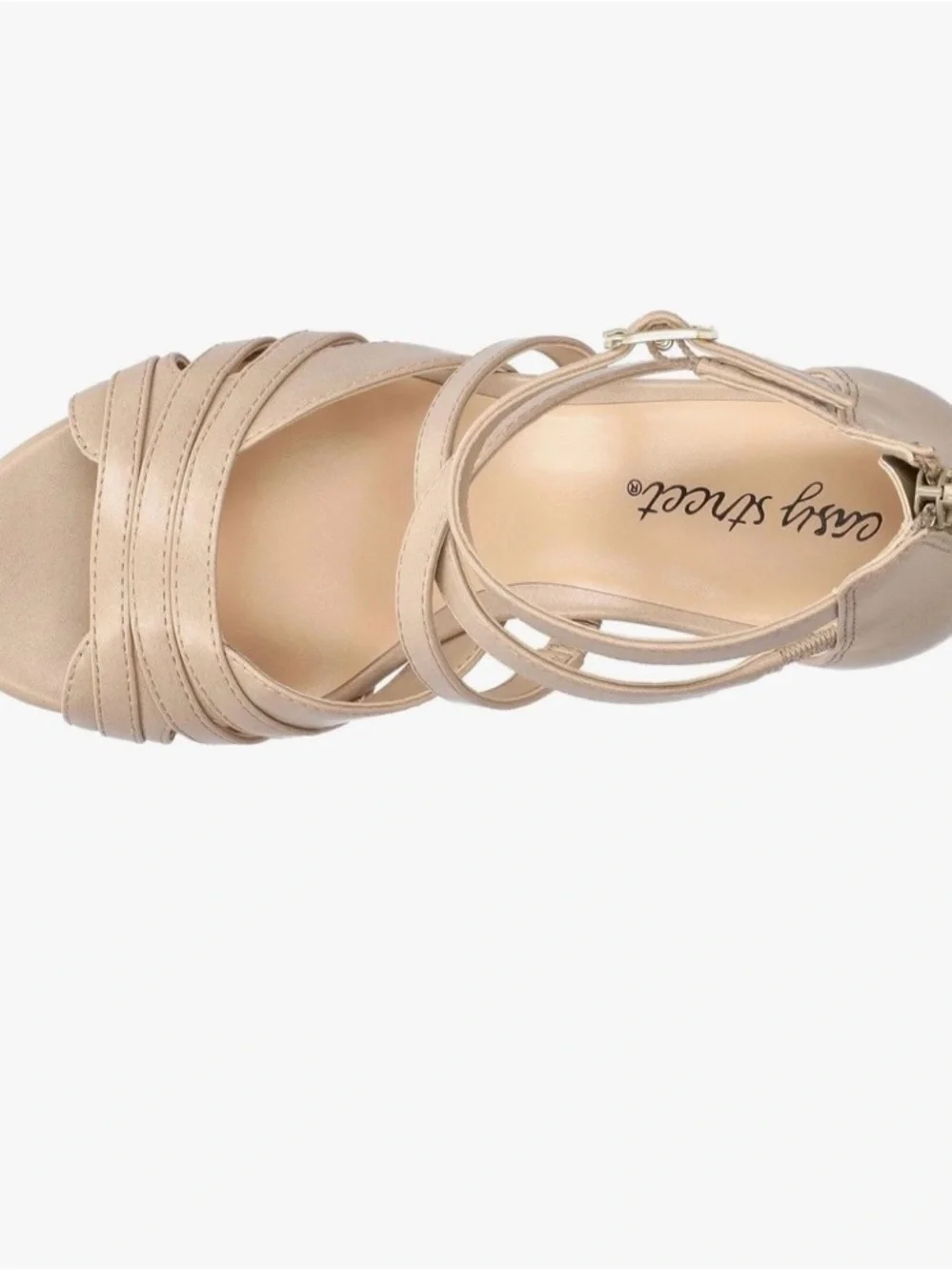 easy street Beige Strappy Mid-Heel Sandals - Picture 2 of 9